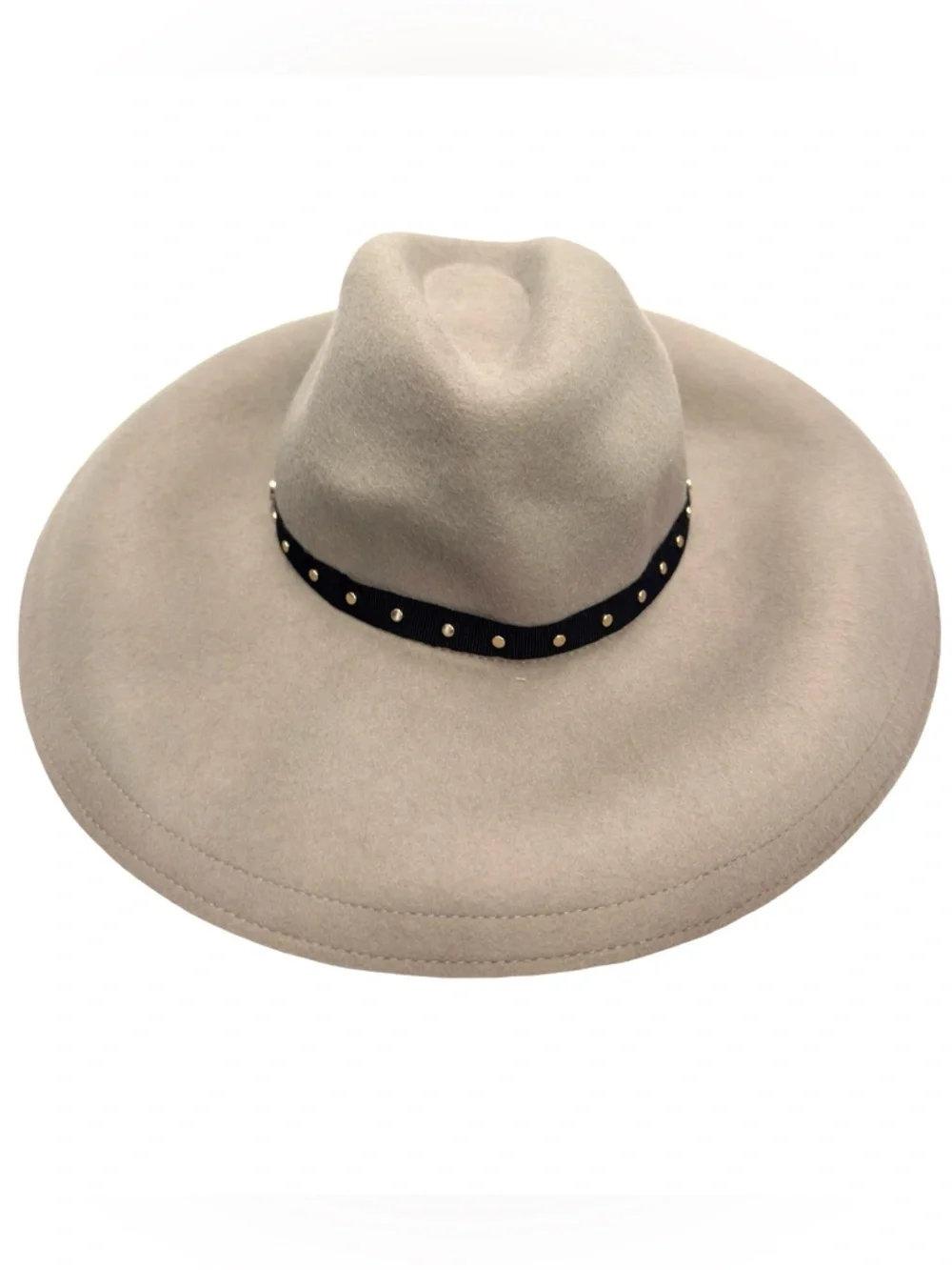 Ted Baker Rosieyy Taupe Felt Hat with Black Studded Trim – NWT